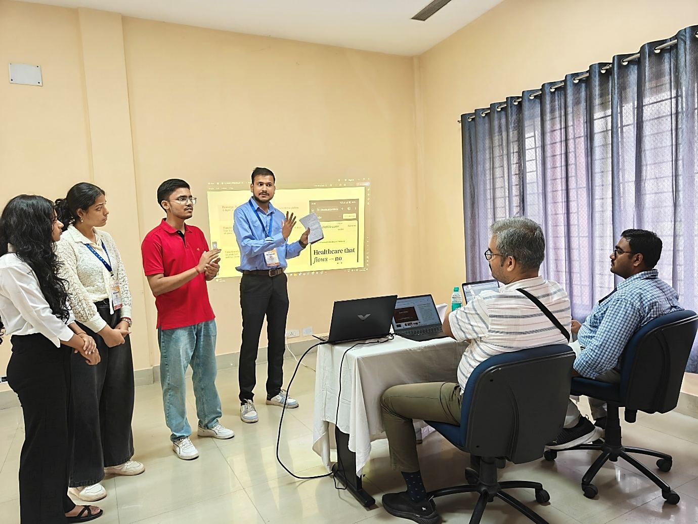Participants presenting their ideas before the jury