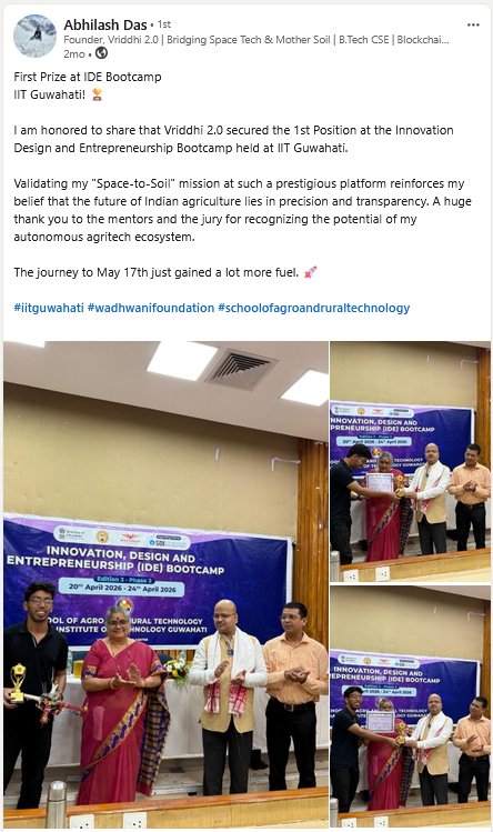 Testimonial post by Abhilash Das