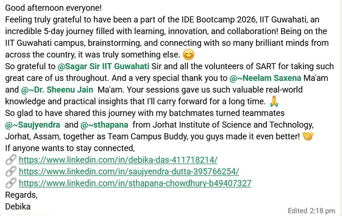 Testimonial post by Debika